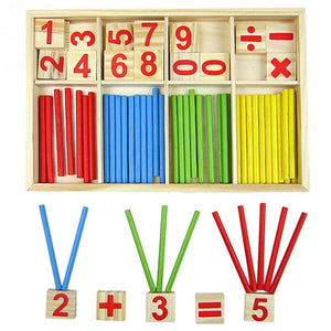 Wooden Educational Math Toy – Montessori, Sticks and Blocks