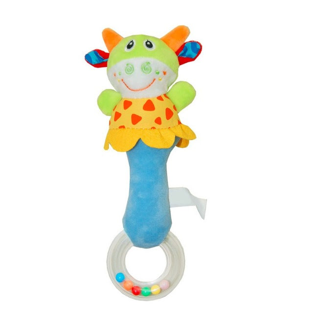 Plush Animal Baby Rattle Ring Bell Toy